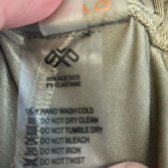 PilyQ Olive Joanne Jumpsuit Swim Cover-up Open Leg Slit Back V-Neck One Piece L - Picture 10 of 11